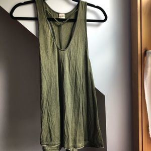 Free People Olive Green tank top